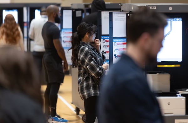 A scene from an Atlanta precinct on Tuesday, Nov. 5, 2024.