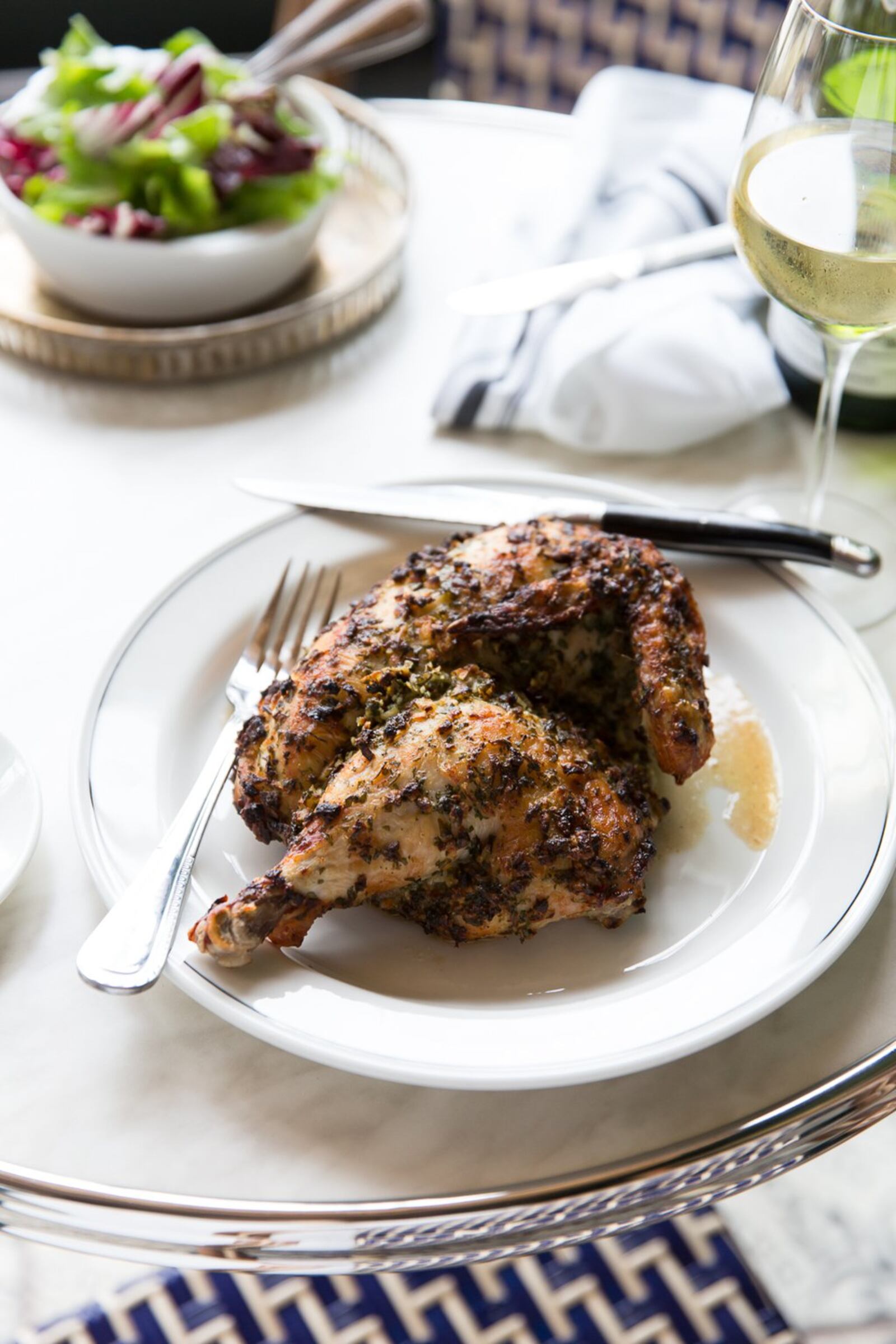 Chicken Roasted with Creme Fraiche and Herbs. (Amy Sinclair)