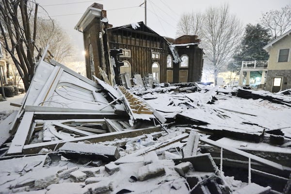 The mortal blow for the Craigie House came during an ice storm in February 2014 Atlanta when the building collapsed after a day of significant ice accumulation. File photo