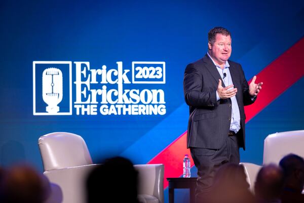 Conservative radio host Erick Erickson speaks at "The Gathering," an event he hosted last August. Another event is planned for next month.