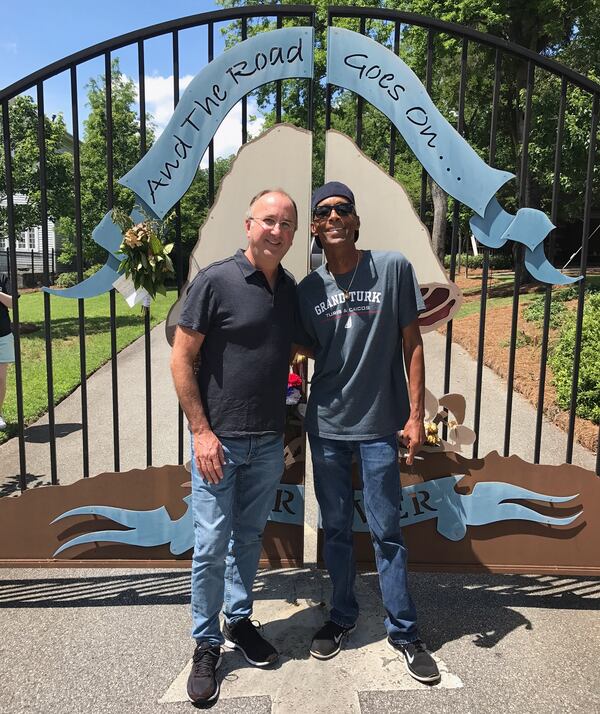  Gregg Allman's longtime manager Michael Lehman and Allman's best friend, Chank Middleton, remember Allman in front of The Big House in Macon.