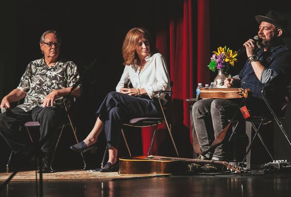 Playwright Phillip DePoy (left), director Susan V. Booth and songwriter Kristian Bush premiered the Appalachian musical "Darlin' Cory" at the Alliance in 2021. Courtesy of Aniska Tonge