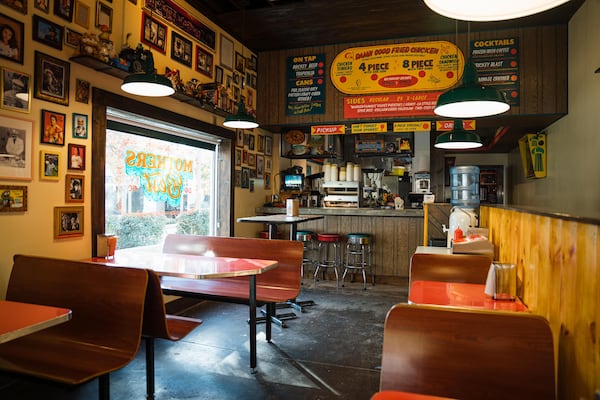 The interior of Mother's Best in Decatur includes booths salvaged from an old Huddle House. / Courtesy of Mother's Best