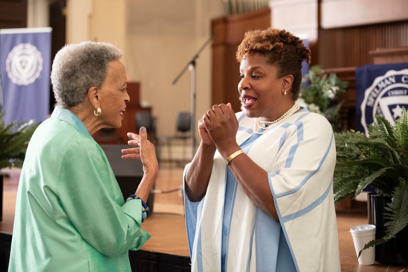 Johnnetta Betsch Cole, the former president of Spelman College and one of her former students, author Tayari Jones. Julie Yarbrough Photography