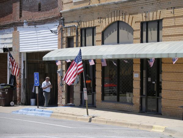 MAY 8, 2017 — City Hall in downtown Fort Gaines, Ga. Ten years ago, Clay County was doing well. Unemployment was low. But today the county has the highest unemployment rate in the state and no longer even has its own high school. BOB ANDRES /BANDRES@AJC.COM