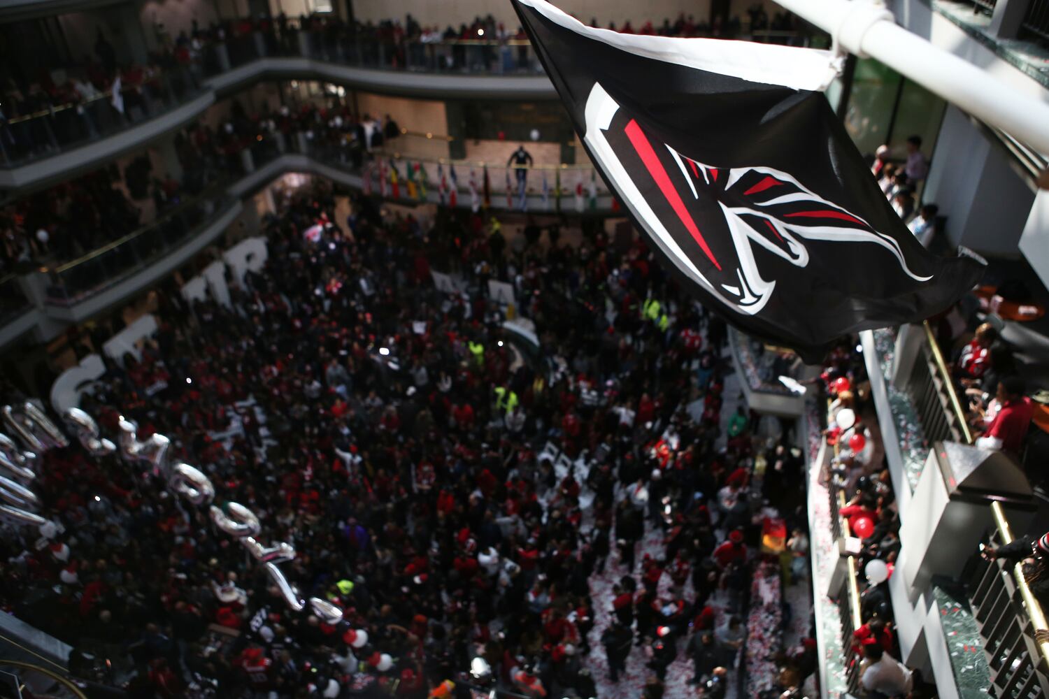 Falcons pep rally at Atlanta City Hall