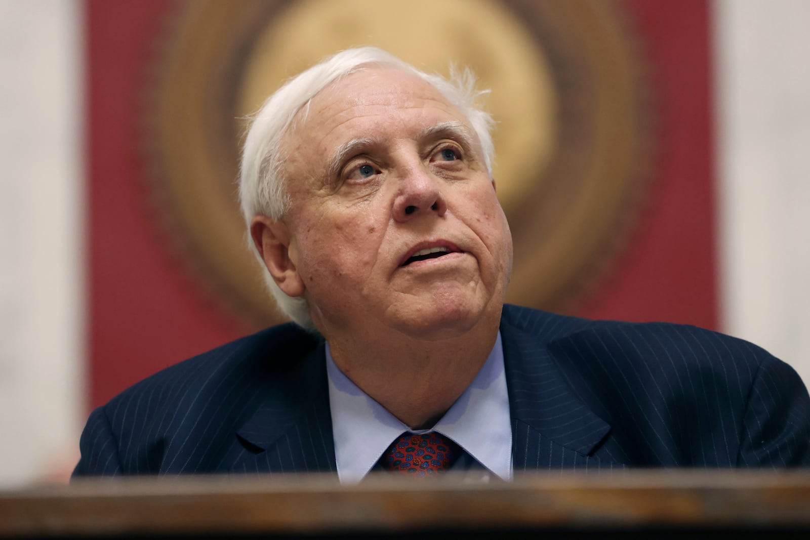 FILE - West Virginia Gov. Jim Justice, the Republican senatorial candidate, delivers his State of the State address, Jan. 10, 2024, in Charleston, W.Va. (AP Photo/Chris Jackson, File)