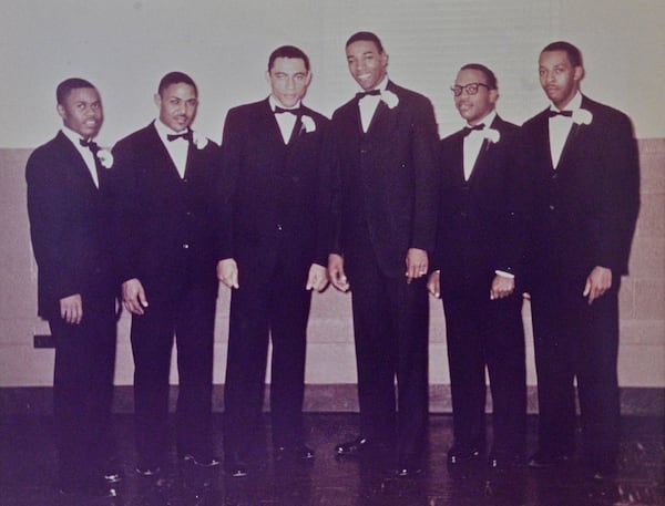 James Middlebrooks stands with his groomsmen on his wedding day. Courtesy of the Middlebrooks and Hyosub Shin/Hyosub.Shin@ajc.com