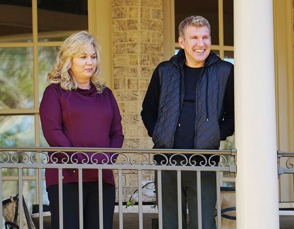 CHRISLEY KNOWS BEST -- "Moving On" Episode 406 -- Pictured: (l-r) Julie Chrisley, Todd Chrisley -- (Photo by: Annette Brown/USA Network)