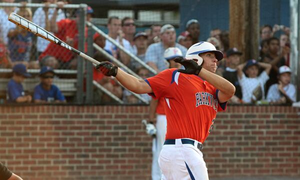 Matt Olson follows through on this home run for Parkview in 2011. 
