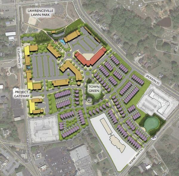 Plans for what’s been named the South Lawn development in Lawrenceville call for homes and commercial space a short distance from the city’s square.