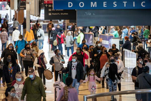 11/23/2020 —  Atlanta, Georgia —at Hartsfield-Jackson Atlanta International Airport in Atlanta , Monday, November 23, 2020.  (Alyssa Pointer / Alyssa.Pointer@ajc.com)