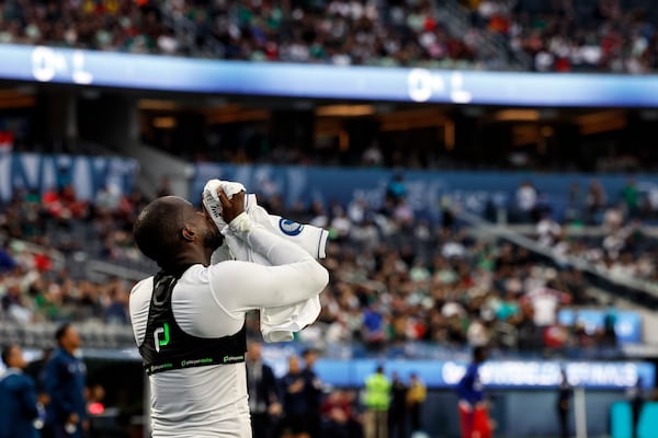 Panama's Cecilio Waterman Ruiz celebrates after he scored against the United States during the second half of a CONCACAF Nations League semifinal soccer match Thursday, March 20, 2025, in Inglewood, Calif. (AP Photo/Etienne Laurent)