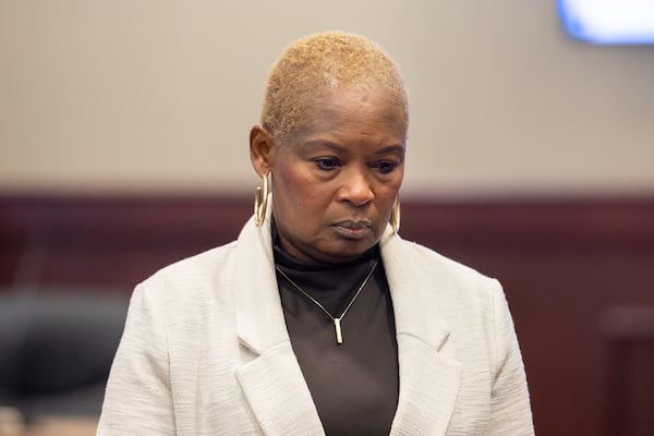 Jacquelin Herring, Kenneth Herring's sister, leaves the stand after making a statement at the sentencing of Hannah Payne.