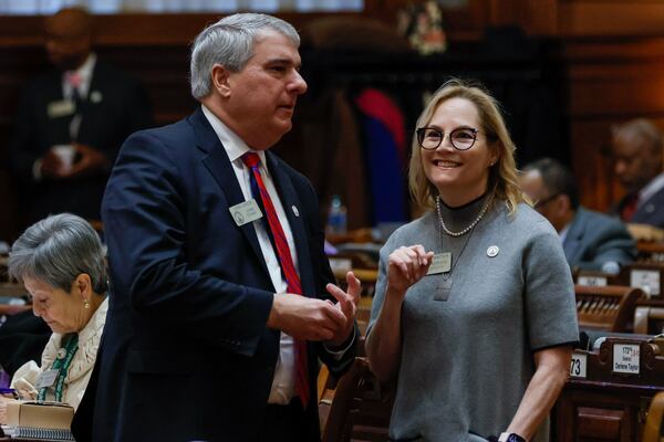 State Reps. John Carson, R-Marietta,  and Esther Panitch, D-Sandy Springs, sponsored an antisemitism bill. (Miguel Martinez/miguel.martinezjimenez@ajc.com)