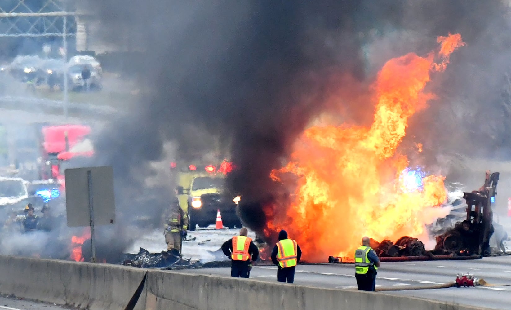 PHOTOS: I-85 fire in Gwinnett 2020