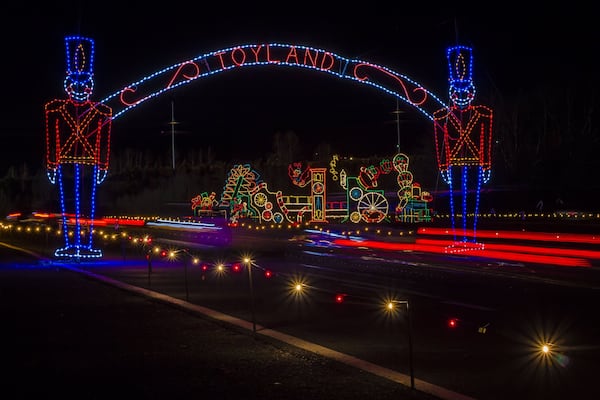 Visitors hit the racetrack for the Pinnacle Speedway in Lights at Bristol Motor Speedway in Bristol, Tenn. CONTRIBUTED BY PATRICK SAVAGE, BRISTOL MOTOR SPEEDWAY