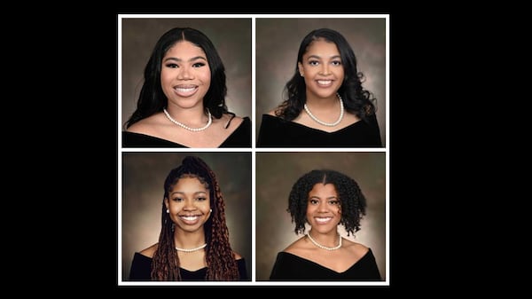 Clockwise from upper left hand corner: Maya Blasingame, Amaia Calhoun, Sydney DuPree and Chandler Nutall were Spelman College's 2023 valedictorians. (Photo courtesy Spelman College via PhotoJoiner.)