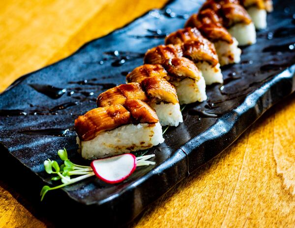 Boxed sushi with anago (sea eel) at Chirori. CONTRIBUTED BY HENRI HOLLIS