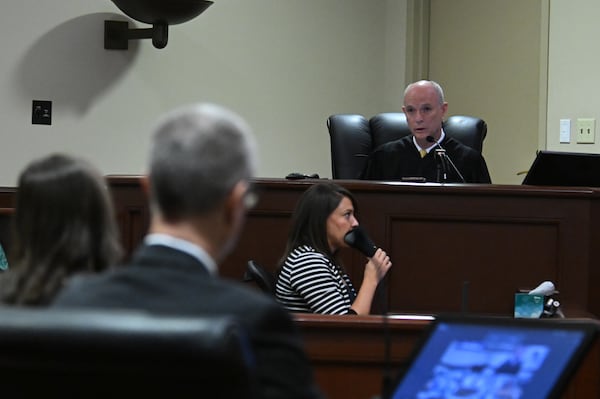 Chief Judge Currie Mingledorff speaks during the first hearing for Colt Gray at the Barrow County Courthouse Friday, September 6, 2024, in Winder. (Hyosub Shin / AJC)