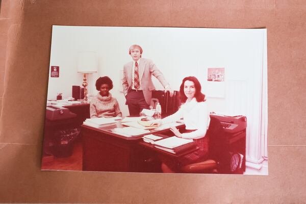 A picture of Bernstine Hollis when she worked at the White House. Hollis is one of the Carter Center’s first employees, and her history with the Carters stretches back to her childhood in Plains. (Arvin Temkar / arvin.temkar@ajc.com)