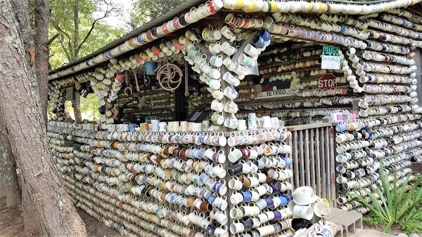 Well off the beaten path, the Cup House of Collettsville in North Carolina is completely covered in coffee mugs, and so are the fence railings around the property.
Courtesy of Wil Elrick