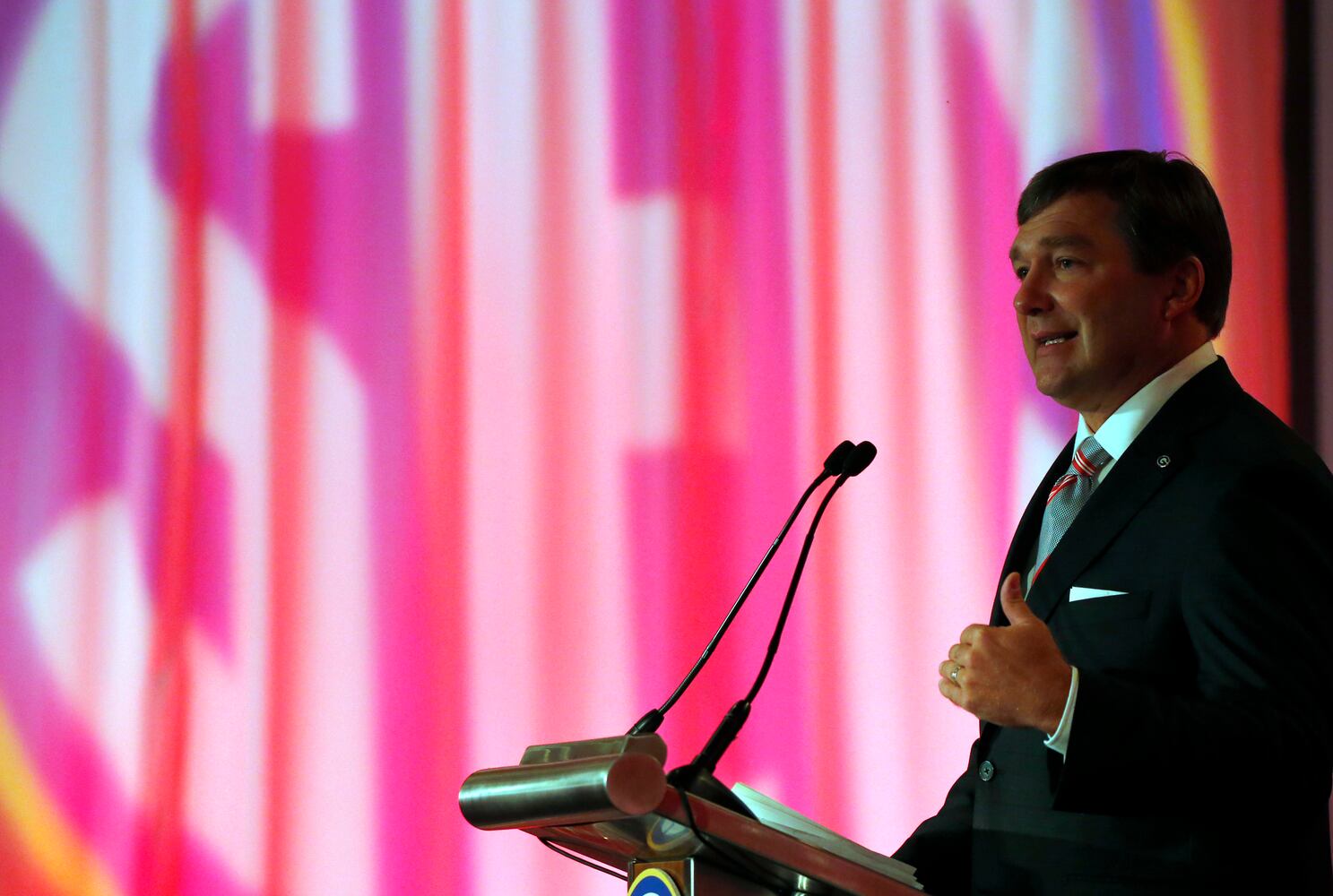 Photos: Kirby Smart talks UGA football at SEC Media Days