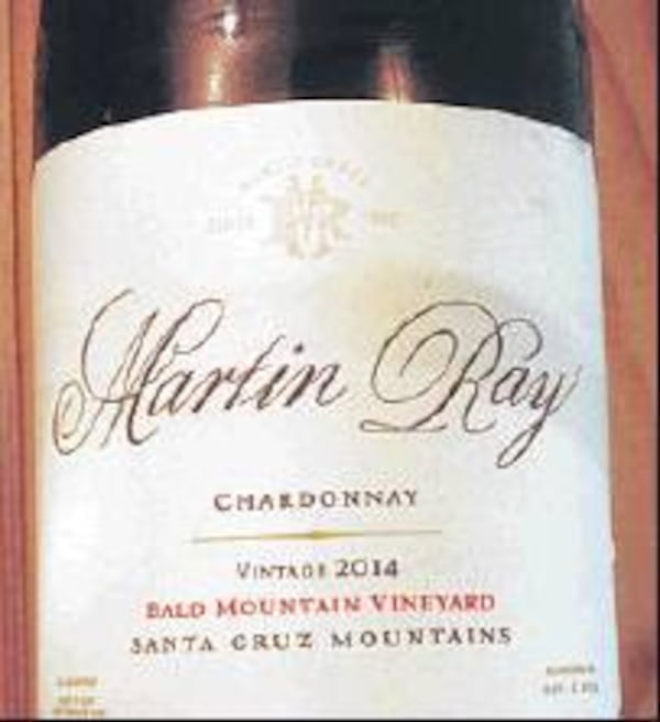 2014 Martin Ray Winery, Bald Mountain Vineyard, Chardonnay, Santa Cruz Mountains, Calif.