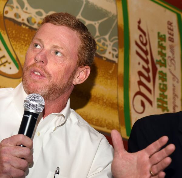 In this 2017 file photo, Chris Riley, Gov. Deal’s chief of staff, speaks at the AJC’s Politically Georgia’s “Pressing for answers” at Manuel’s Tavern in Atlanta. The event was sponsored by The Atlanta Journal-Constitution. (Rebecca Breyer)