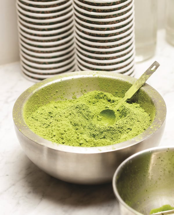 Matcha is the finely ground powder of whole green tea leaves.  “Matcha” by Jessica Flint and Anna Kavaliunas (Dovetail, $25). PHOTO CREDIT: Scott Gordon Bleicher