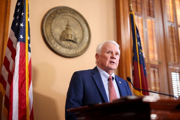 Georgia House Speaker Jon Burns at his pre-session news conference at the state Capitol in Atlanta last month. (Jason Getz/AJC)