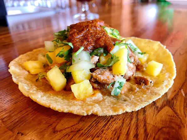 Sweet pineapple dominates CT Cocina & Taqueria’s pastor taco. CONTRIBUTED BY JORGE FLORES