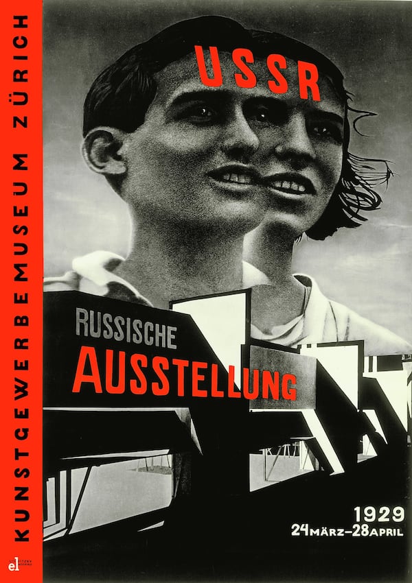 This iconic poster “USSR Russische Ausstellung” promotes a very different Russia than the one in the news today. EI Lissitzky (Russian,1890-1941), USSR Russische Ausstellung (USSR Russian Exhibition),1929, rotogravure on paper, Merrill C. Berman Collection