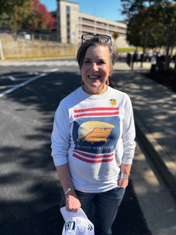 Trump voter Anne Taylor of Tate City said she doesn't like early voting, "but I'm still going to do it." (Greg Bluestein/AJC)