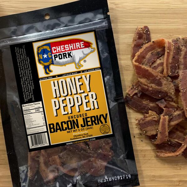 Bacon jerky. Courtesy of Cheshire Pork