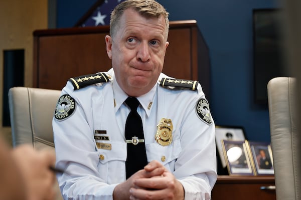 Atlanta Police Department Interim Police Chief  Darin Schierbaum talks about crime in the city at his office on Wednesday, July 6, 2022 (Natrice Miller/natrice.miller@ajc.com)