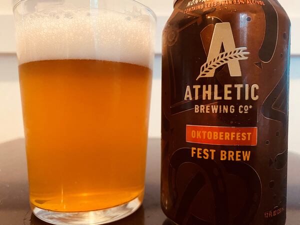 Athletic Brewing Co. offers a seasonal non-alcoholic Oktoberfest beer. 
(Bob Townsend for the Atlanta Journal-Constitution)