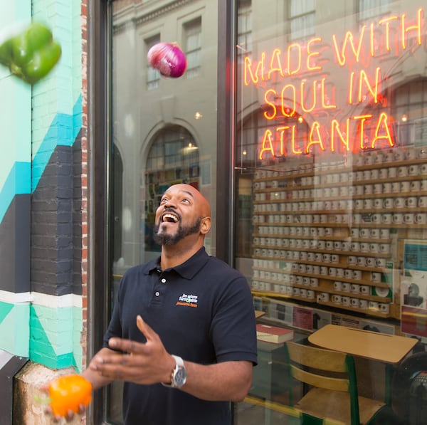  Jim Adams Farm & Table founder Chuck Meadows, in front of Switchyards in Atlanta / Photo courtesy of Chuck Meadows