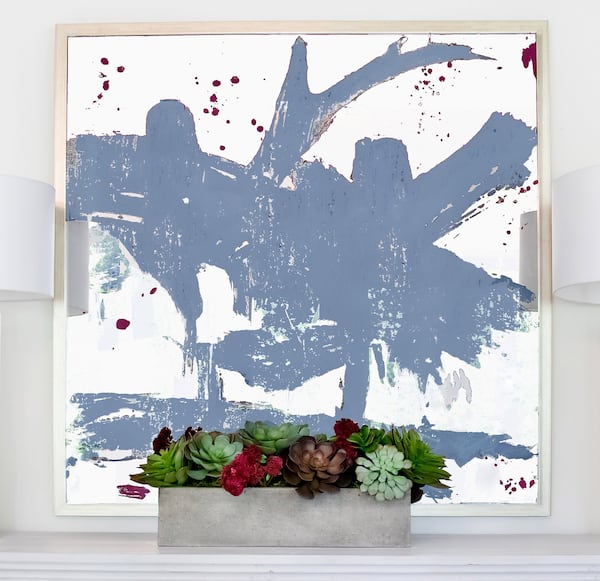 People often do a double-take when they see the abstract pieces of mirrored art by Atlanta’s Stacy Milburn. Contributed by Virginia Harper of Sarah Virginia Home and Lauren Chambers Photography.