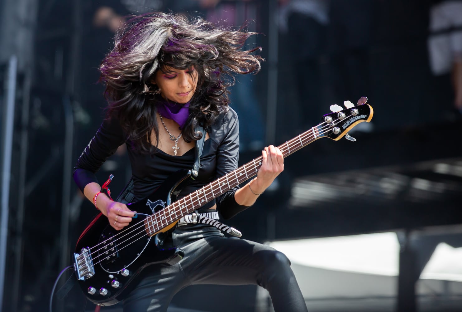 Olivia Jean kicks off the performances on the Peachtree stage on the second day of the Shaky Knees Music Festival at Atlanta's Central Park on Saturday, May 6, 2023. (RYAN FLEISHER FOR THE ATLANTA JOURNAL-CONSTITUTION)