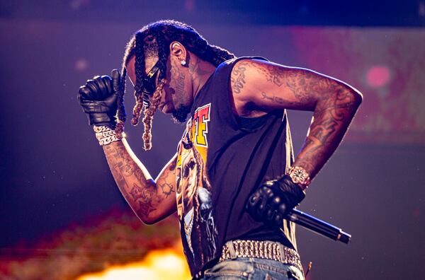 Offset, Georgia native and former member of Migos, rapped and danced for a packed crowd at the Coca-Cola Roxy on Wednesday April 10, 2024. (RYAN FLEISHER FOR THE ATLANTA JOURNAL-CONSTITUTION)