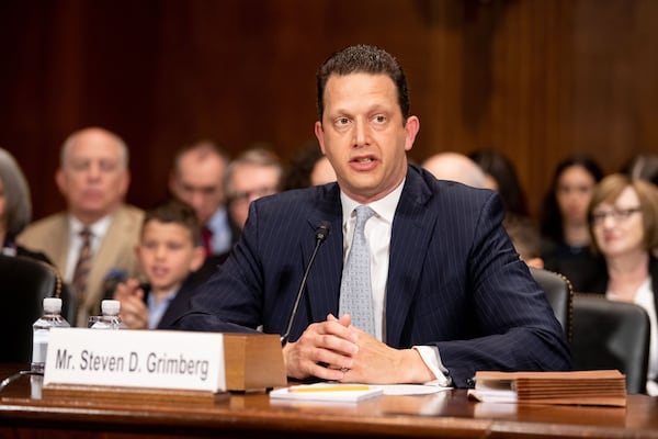 U.S. District Judge Steven Grimberg - shown at his confirmation hearing before the Senate Judiciary Committee last year after being nominated by President Donald Trump - found no justification for potentially rejecting more than 1.3 million absentee ballots in Georgia. Photo courtesy of the U.S. Senate Office of Photography.