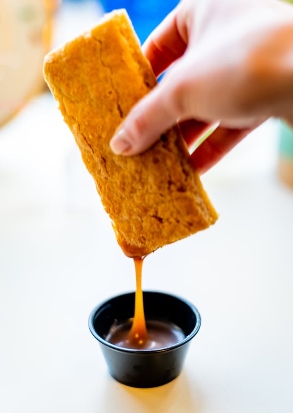 A brown butter blondie with PBR caramel sauce made by Tiny Lou's pastry chef Claudia Martinez, who sold her baked goods to benefit her restaurant's staff fund in response to the coronavirus shutdown. CONTRIBUTED BY HENRI HOLLIS