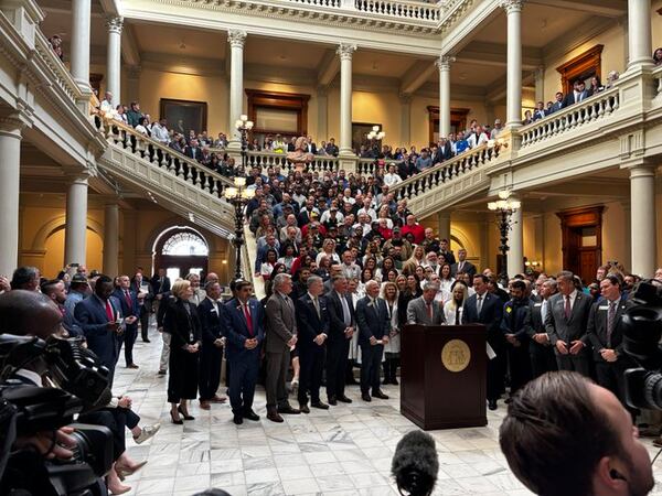 At the Capitol in Atlanta on Thursday, Gov. Brian Kemp unveiled a long-promised overhaul of the state legal system that he pledged would rein in rising insurance rates by curbing jury awards and limiting certain lawsuits.