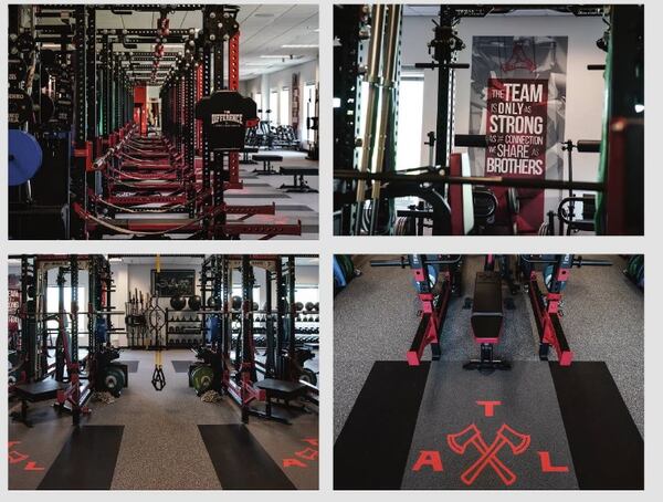 Falcons refurbished weight room.