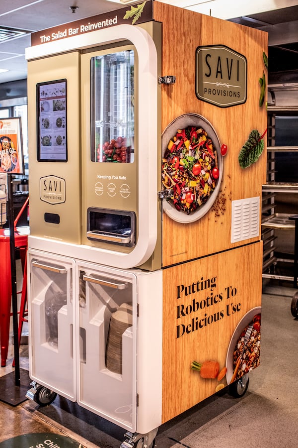 Savi Provisions has a salad bar food dispenser designed by Chowbotics. Courtesy of Heidi Harris/Our Labor of Love