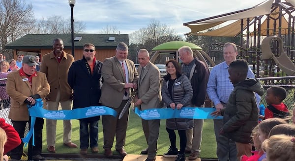 City of Kennesaw leaders cut the ribbon on the new inclusive playground at Swift-Cantrell Park.