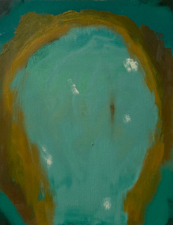 "Untitled (Aura)" (2020) oil on paper by Mark Leibert. 
Courtesy of Sandler Hudson Gallery