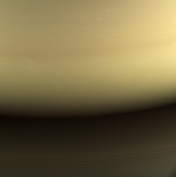 A natural color view of Cassini's final image.