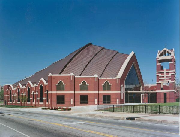 Built from 1994-1999, the Horizon Sanctuary was designed by William and Ivenue Stanley of Stanley Love-Stanley. The couple, both graduates of Georgia Tech's School of Architecture, reference Afrocentric design elements in their work such as the bell tower of the church inspired by the stalae of Axum in Ethiopia.